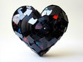 A heart made out of a vinyl record on a white surface Royalty Free Stock Photo
