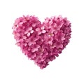 Heart Made of Pink Flowers on White Background. Generative AI Royalty Free Stock Photo