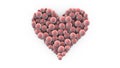 Heart made of pink glossy spheres on a white background 3D Royalty Free Stock Photo
