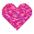 Heart made of pixels