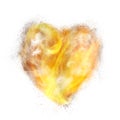 Heart made of powder explosion, fire and smoke Royalty Free Stock Photo