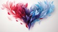 a heart made of red and blue leaves on a white background Royalty Free Stock Photo