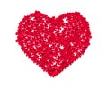 Heart made of Red Flowers. Valentine. Love. Wedding Concept. Royalty Free Stock Photo