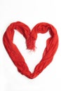 Heart made of a red scarf Royalty Free Stock Photo