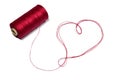 Heart made of red thread Royalty Free Stock Photo