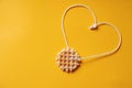 Heart made of rope decorated with a mini waffle