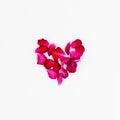 Heart made of rose petals. Love and romantic theme. Royalty Free Stock Photo