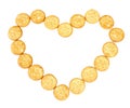 Heart made by salted crackers Royalty Free Stock Photo
