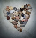 Heart made of sea stones. Valentine`s Day Royalty Free Stock Photo