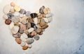 Heart made of sea stones. Valentine`s Day Royalty Free Stock Photo