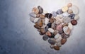 Heart made of sea stones. Valentine`s Day Royalty Free Stock Photo