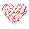 Heart made from small red hearts. Valentine\'s Day. Vector illustration Royalty Free Stock Photo