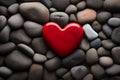 Shiny Heart of Stone on a Natural Background