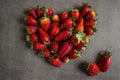 Heart made of strawberries
