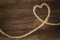 Heart made from string on natural background Royalty Free Stock Photo