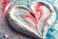 Heart made of toothpaste. Oral hygiene and dental care concept. Close-up