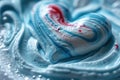 Heart made of toothpaste. Oral hygiene and dental care concept. Close-up