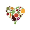 heart made of vegetables Royalty Free Stock Photo