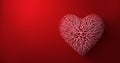 Heart made of veins or red wires connected. Valentine`s day and love