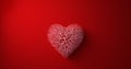 Heart made of veins or red wires connected. Valentine`s day and love