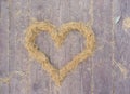 Heart made of yellow spruce needles