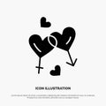 Heart, Man, Women, Love, Valentine solid Glyph Icon vector