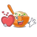 With heart mashed potato in the shape mascot Royalty Free Stock Photo