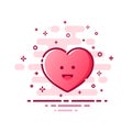 Heart MBE style with eyes and mouth vector illustration Royalty Free Stock Photo
