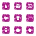 Heart measurement icons set, grunge style Royalty Free Stock Photo