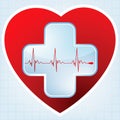 Heart medical cross. EPS 8