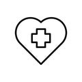 Heart, medicine icon. Simple line, outline vector elements of firefighters icons for ui and ux, website or mobile application