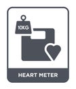 heart meter icon in trendy design style. heart meter icon isolated on white background. heart meter vector icon simple and modern