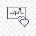 Heart Meter vector icon isolated on transparent background, line