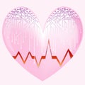 Heart with microcircuit Royalty Free Stock Photo