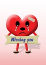 Heart: missing you Royalty Free Stock Photo