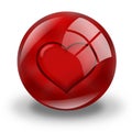 Heart In Misty Red Crystal Ball