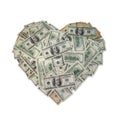 Heart from a money Royalty Free Stock Photo