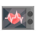 Heart monitor icon cartoon vector. Medical cardiac