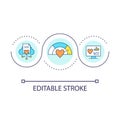 Heart monitoring machine loop concept icon
