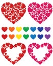 Heart mosaic, frame and rainbow set