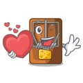 With heart mousetrap isolated with in the cartoon