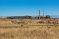 View of Hospital Complex, Heart Mountain Relocation Center, at Heart Mountain National Historic Landmark in Northwest Wyoming. Royalty Free Stock Photo