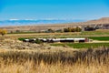 View from the Hill of Heart Mountain Interpretive Center, Heart Mountain National Historic Landmark in Northwest Wyoming. Royalty Free Stock Photo