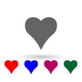 A heart multi color icon. Simple glyph, flat vector of web icons for ui and ux, website or mobile application