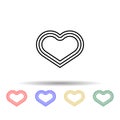 Heart multi color icon. Simple thin line, outline vector of blood donation icons for ui and ux, website or mobile application Royalty Free Stock Photo