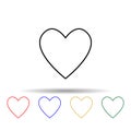 a heart multi color style icon. Simple thin line, outline vector of web icons for ui and ux, website or mobile application