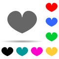 a heart multi color style icon. Simple thin line, outline vector of web icons for ui and ux, website or mobile application Royalty Free Stock Photo