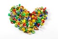 Heart with multicolor push pins Royalty Free Stock Photo