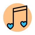 Heart, music note fill background vector icon which can easily modify or edit