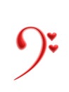 Heart and music symbol